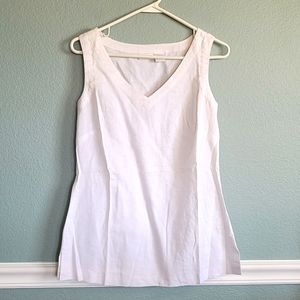 Spiegel 100% White Linen Sleeveless Top